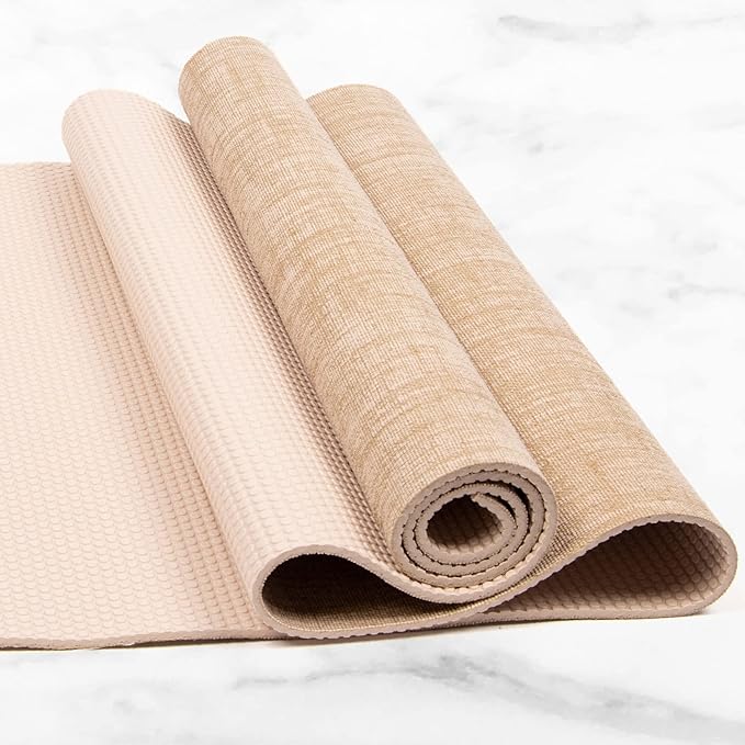 Myga Jute Yoga Mat, High Performance Vegan Floor Exercise Mat, Eco Friendly Biodegradable Yoga Mat with PVC Backing,72" x 24", 0.2" Thickness