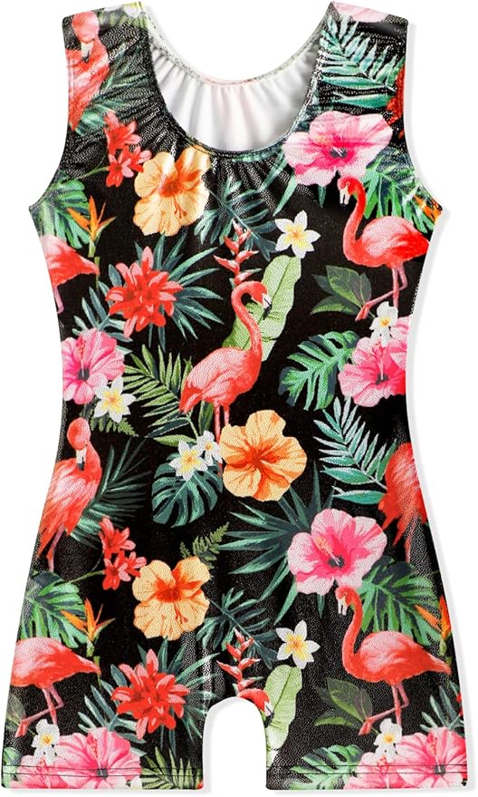 EQSJIU Leotards for Girls Gymnastics Sleeveless Sparkly Toddler Tumbling Outfits Dance Clothes Biketards for Kids 1-10 Years