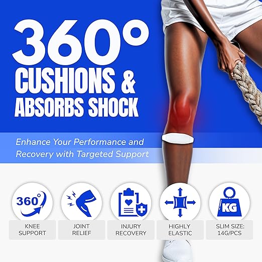 COOLSET Patella Band Knee Strap - 2 Pack Patellar Tendon Support Strap for Knee Pain Relief - Non-Slip Knee Brace for Jumper's Knee, Tendonitis, Basketball, Running - Men, Women, Youth w/ Travel Bag (Green)