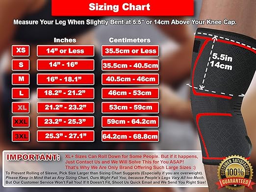 Knee Brace Compression Sleeve with Strap for Best Support & Pain Relief for Meniscus Tear, Arthritis, Running, Basketball, MCL, Jogging and Post Surgery Recovery for Men & Women (Black, S)