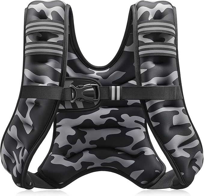 ZELUS Weighted Vest, 6lb/8lb/12lb/16lb/20lb/25lb/30lb Weight Vest with Reflective Stripe for Workout, Strength Training, Running, Fitness, Muscle Building, Weight Loss, Weightlifting
