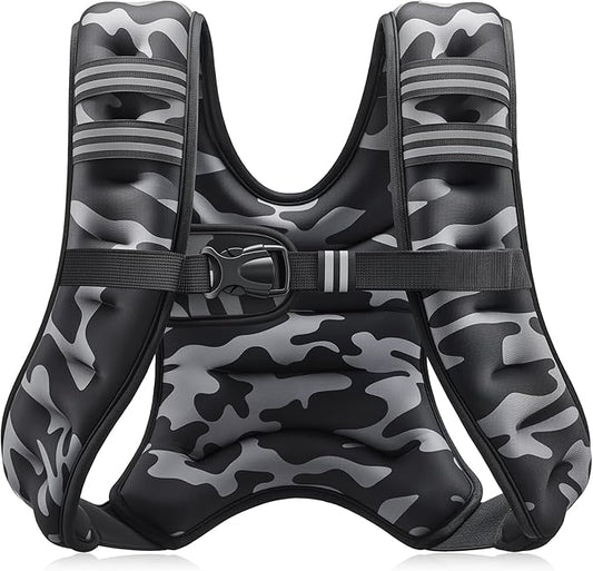 ZELUS Weighted Vest, 6lb/8lb/12lb/16lb/20lb/25lb/30lb Weight Vest with Reflective Stripe for Workout, Strength Training, Running, Fitness, Muscle Building, Weight Loss, Weightlifting