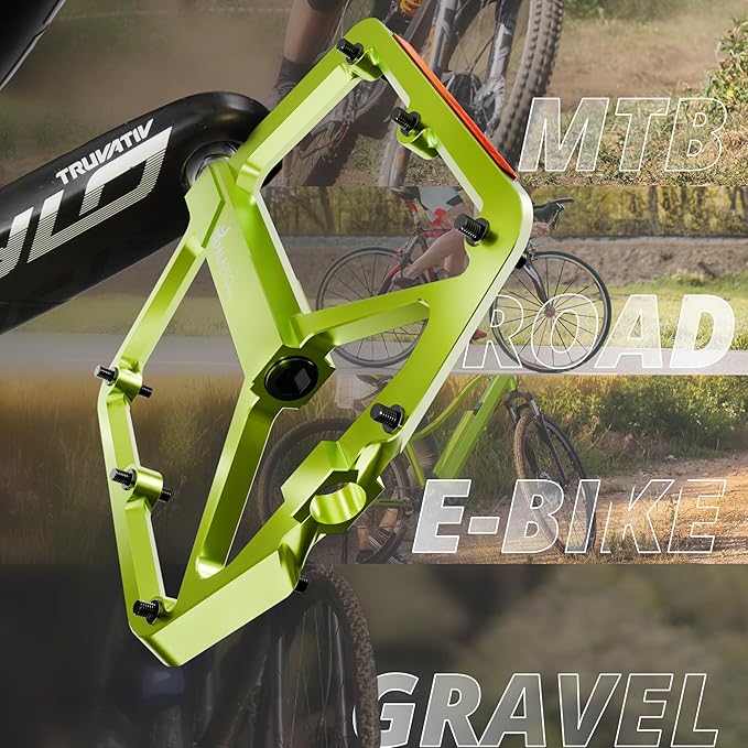 Flat Bike Pedals with Reflectors CNC Aluminium 9/16” – MTB Pedals with Extra Wide Platform and Removable Anti-Slip Pins – Lightweight Pedals for Mountain Bike & Road Bike 294 g
