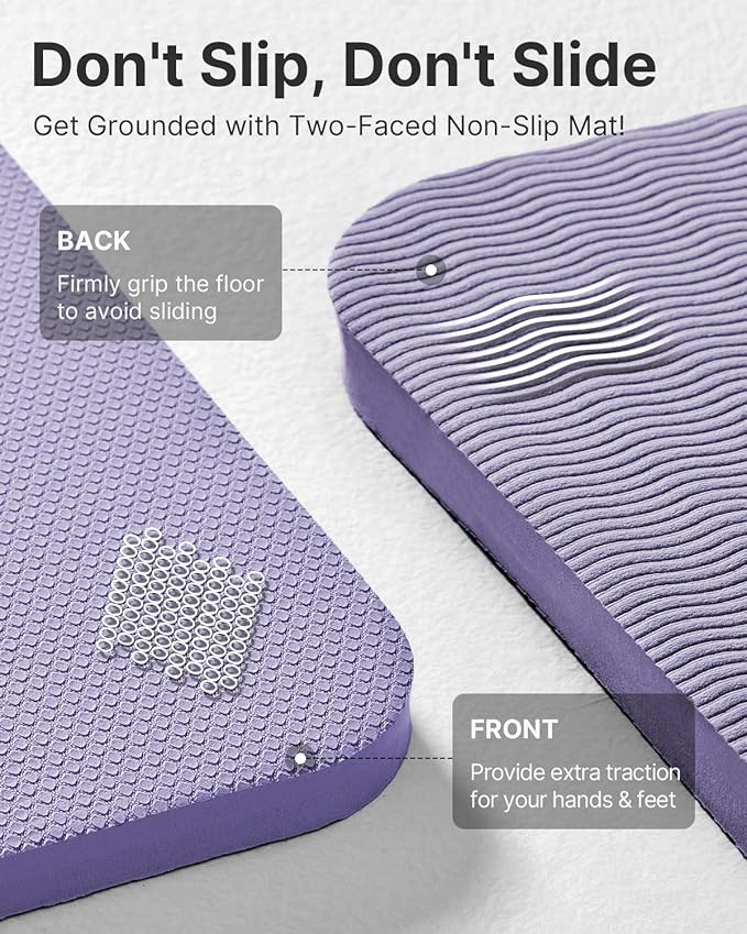 YOTTOY Yoga Mat，Extra Thick Yoga Mat (1/2inch),Professional TPE Exercise Mat,Non-Slip Workout Mat for Yoga, Pilates, Fitness, Barefoot Workouts, Home Gym Studio with Strap