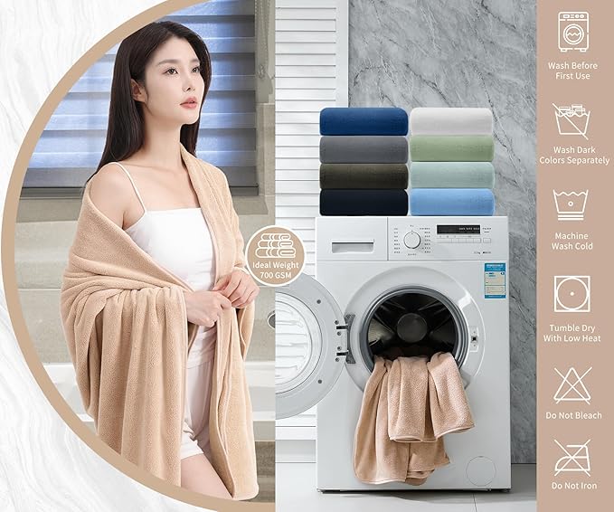 Extra Large Bath Sheet 4 Piece (35"x70")-Ultra Soft Oversized Bath Towel,Bath Sheet Set for Bathroom Hotel,Highly Absorbent Quick Dry Shower Towel Set for Adults,Bathroom Towel