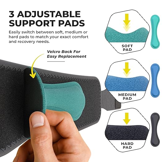 Patella Knee Strap with 3 Adjustable Support Pads - Patella Band for Osgood Schlatter Knee Brace Youth and Adults - Knee Strap Patella Tendon Support for Runners Knee - Patellar Tendon Support Strap