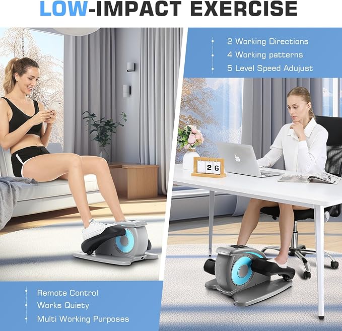 ANCHEER Under Desk Elliptical Machine, Electric Seated Pedal Exerciser as Seen on, Mini Elliptical Machines for Seniors, LCD Display Monitor, Portable Quiet Elliptical Machine, Leg Exerciser for Home