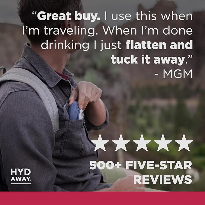 HYDAWAY 17oz Collapsible Water Bottle - BPA-Free, Leakproof, Lightweight, and Space-Saving - Perfect for Travel, Hiking, and Everyday Hydration