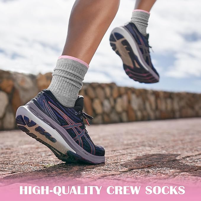 Gonii Women Socks Hiking Running Thick Cushion Athletic Crew Socks 5-Pair