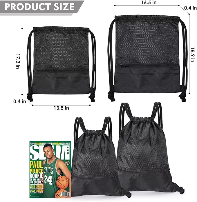 GAENMESH Drawstring Backpack Bag for Sports Lightweight Foldable Gym Bag with Sturdy Draw Cord Shoulder Strap Hiking Travel Camping