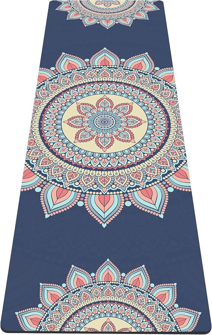 nuveti Yoga Mat Print Extra Thick TPE Non Slip Fitness Exercise Mat with Carrying Bag,72"x24" Extra Thick 6MM Exercise & Workout Mat for Yoga, Pilates Fitness and Floor Exercises