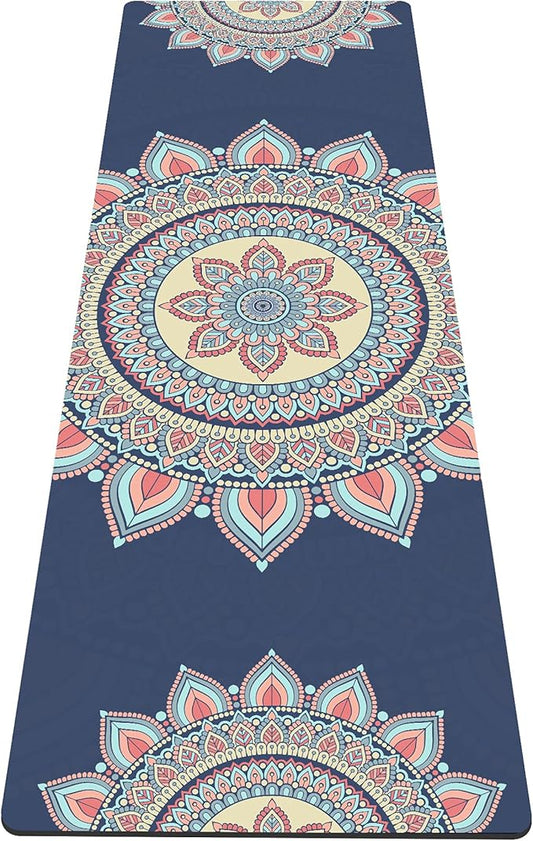 nuveti Yoga Mat Print Extra Thick TPE Non Slip Fitness Exercise Mat with Carrying Bag,72"x24" Extra Thick 6MM Exercise & Workout Mat for Yoga, Pilates Fitness and Floor Exercises