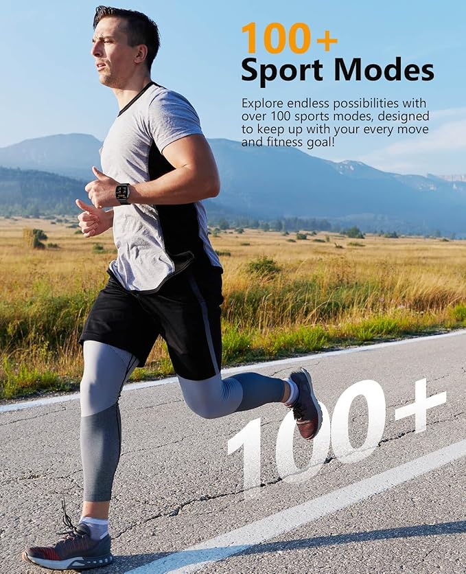 Smart Watches, 1.72" Smartwatch for Men Women (Answer/Make Call), Fitness Tracker with 100+ Sport Modes, IP68 Waterproof, Heart Rate/Sleep/Spo2 Monitor, Activity Tracker for Android iOS
