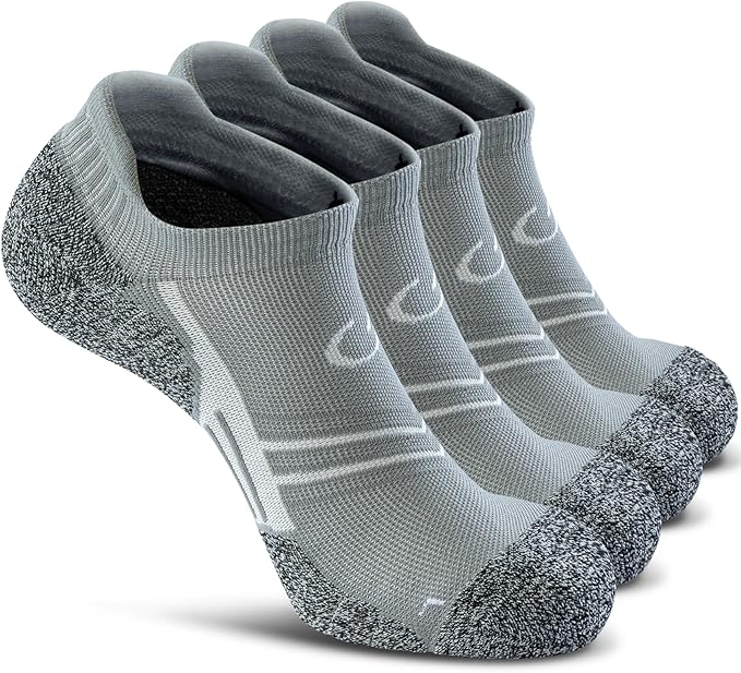 CWVLC No Show Sports Compression Socks for Men Women with Cushion (4/8 Pairs)