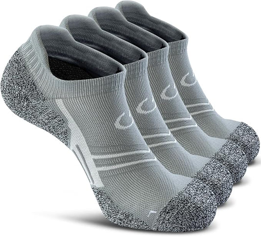 CWVLC No Show Sports Compression Socks for Men Women with Cushion (4/8 Pairs)