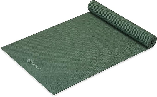 Gaiam Yoga Mat - Premium 5mm Solid Thick Non Slip Exercise & Fitness Mat for All Types of Yoga, Pilates & Floor Workouts (68" x 24" x 5mm)