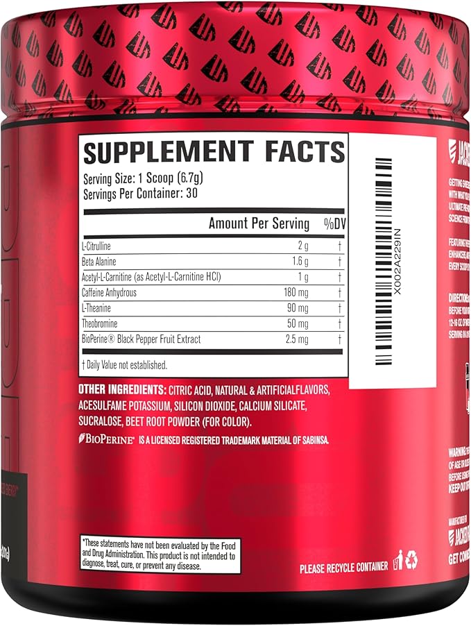 Jacked Factory NITROSURGE Shred Pre Workout Supplement - Energy Booster, Instant Strength Gains, Sharp Focus, Powerful Pumps - Nitric Oxide Booster & PreWorkout Powder - 30Sv, Watermelon