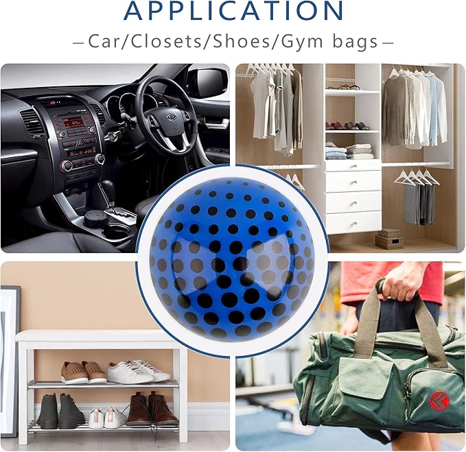 Knixmax Sneaker Deodorizer Shoe Freshener Balls, Gym Bags Lockers Car Air Fresheners, Boot Deodorant Balls Odor Eater Shoe Deodorizers 6 Packs Cologne Colorful