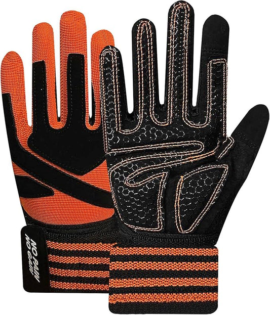 FINGER TEN Weightlifting Workout Gloves Full Half Finger with Wrist Strap Support, Padded Grip for Weight Lifting Gym Fitness Exercise Training Men Male