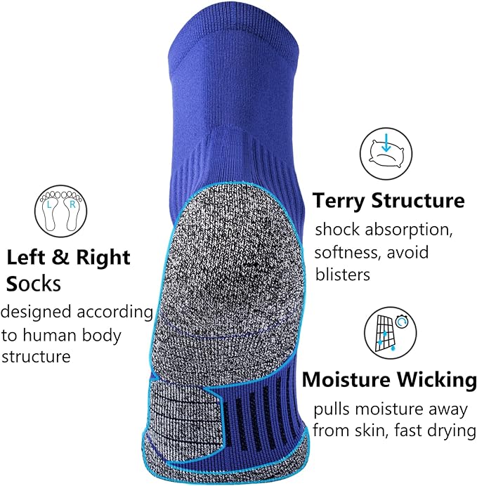 CWVLC Compression Athletic Quarter Socks Cushioned for Men Women