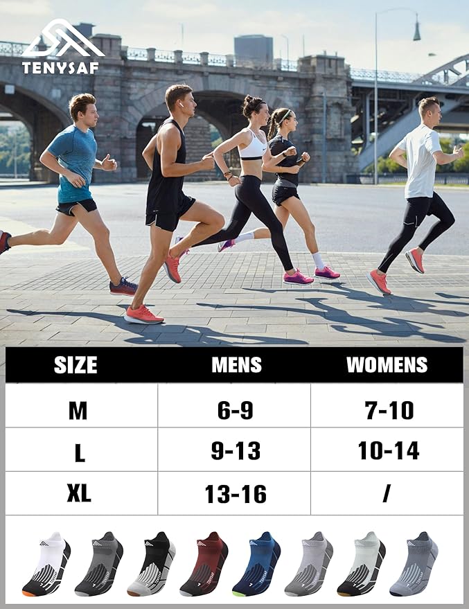 Compression Athletic Running Socks: Men Women's Low Cut Ankle Socks for Sport Enthusiasts Hiking Cycling Basketball