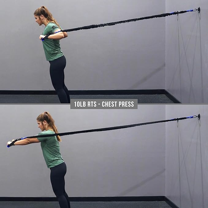 Valor Fitness Resistance Bands - 5lb to 25lbs - Carabiners Attached & 2 Bands per Weight Option with Handles– Sheath Covered - Strength Training New Compact 39" Design - Wall Door Rack Mount Options