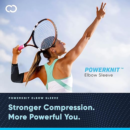 Copper Compression PowerKnit Elbow Sleeve - Seamless Elbow Brace for Men & Women - Pain Relief for Tendonitis, Tennis Elbow, Golfers, Weight Lifting - Fits Right or Left - 1 Sleeve - XXL