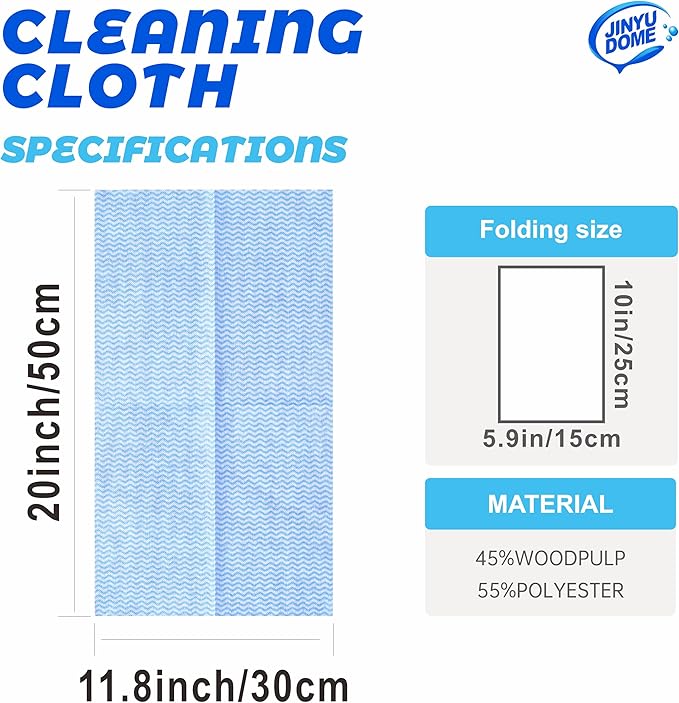 Handi Wipes Reusable Cloths, Blue Disposable Kitchen Cleaning Towel Roll, Heavy Duty J Cloth,100 Count