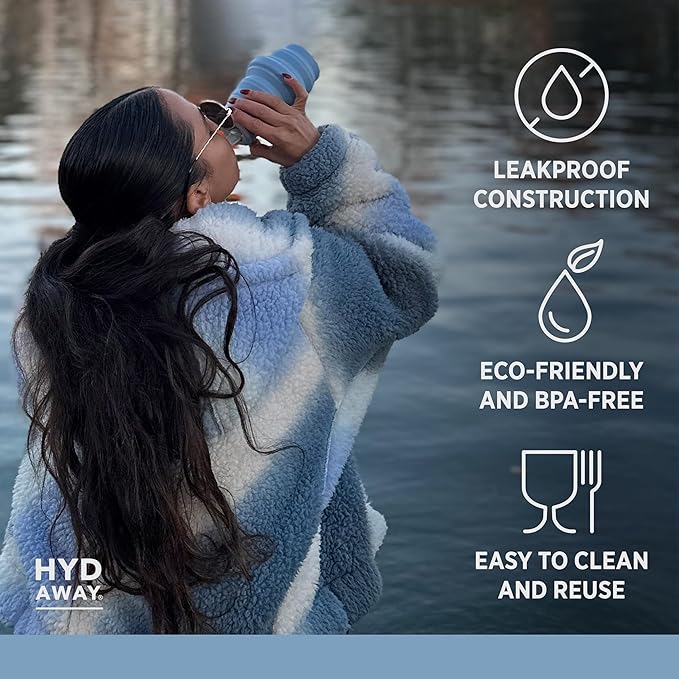 HYDAWAY 17oz Collapsible Water Bottle - BPA-Free, Leakproof, Lightweight, and Space-Saving - Perfect for Travel, Hiking, and Everyday Hydration