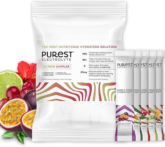 Purest Electrolyte Variety Pack – Whole Food Hydration - Organic Freeze-Dried Fruits and Solar Sea Salts for Ultimate Electrolyte Balance