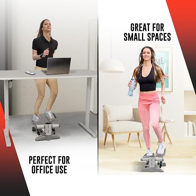 Nordic Lifting Mini Stepper Machine – Stair Climber w/Resistance Bands & LCD – Home Workout Stepper