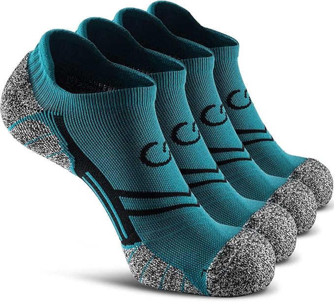 CWVLC No Show Sports Compression Socks for Men Women with Cushion (4/8 Pairs)