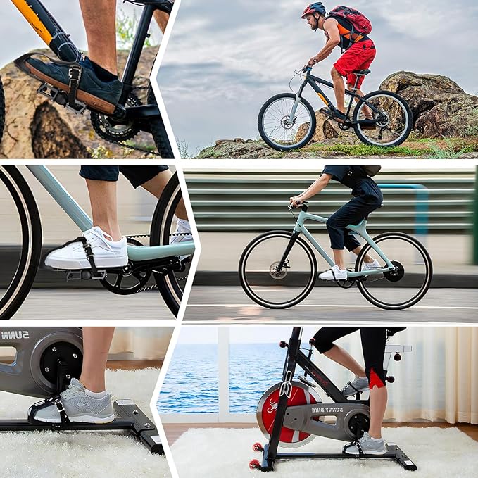 1 Pair Bike Pedals with Toe Cages for Peloton, Spin, & Outdoor Bikes - Aluminum 9/16" Replacement Parts