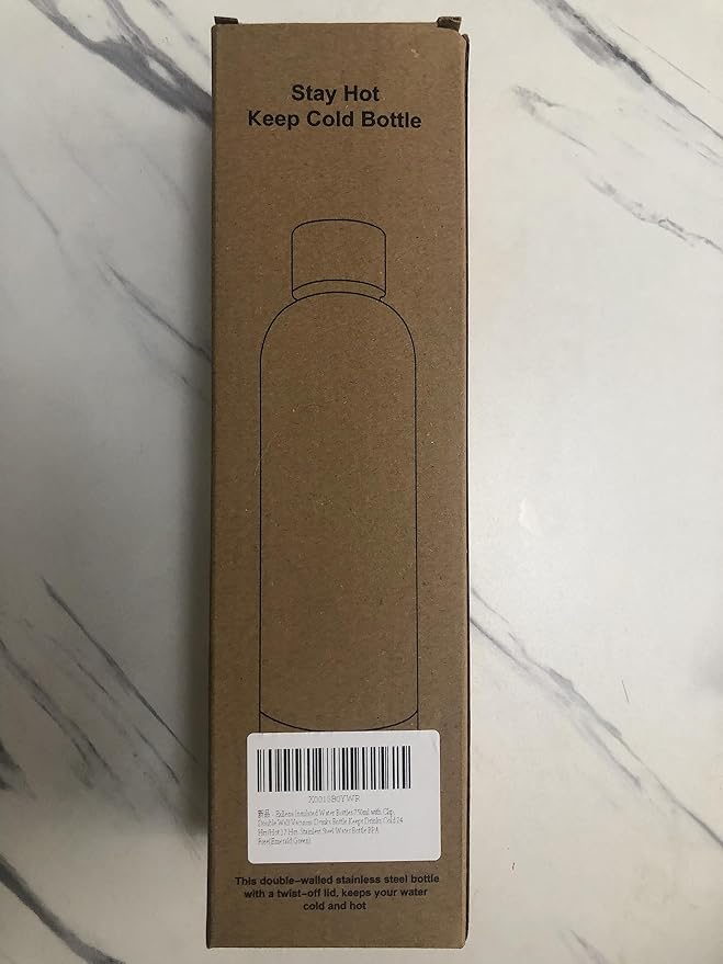 Slim Insulated Water Bottles for Travel 25oz with Clip, Double Wall Vacuum Stainless Steel Water Bottle Keeps Drinks Cold 24 Hrs/Hot 12 Hrs, 100% Leakproof, BPA Free(Emerald Green)