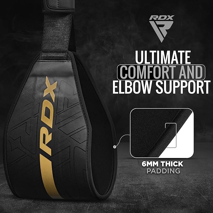 RDX AB Straps for Pull Up Bar Hanging (Pair), Maya Hide Leather, Abdominal Muscle Building Padded Arm Support Slings with D-Ring Strap, Leg Raise Exercise Fitness Workout Strength Training, Men Women