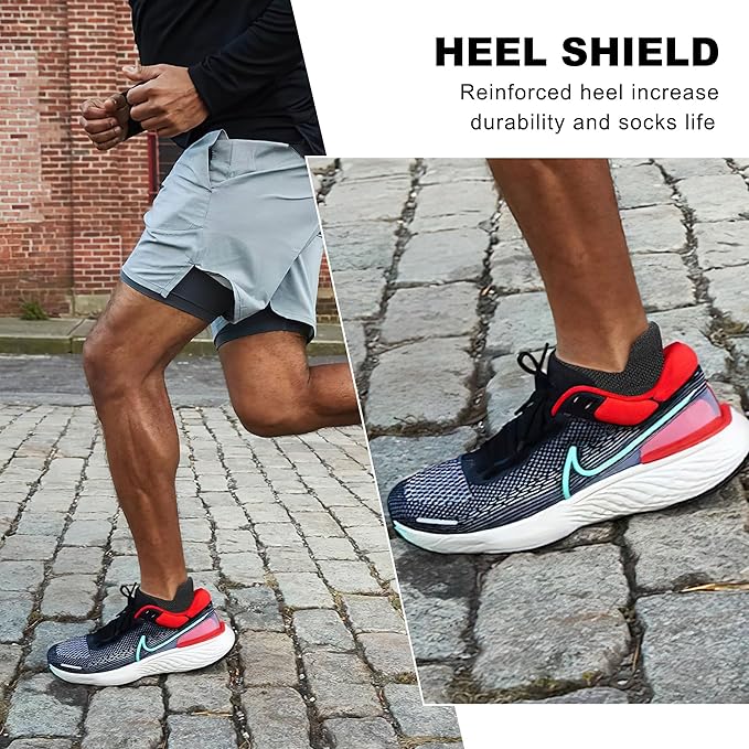 Gonii Men's Running Athletic Ankle Socks - Thick Cushioned Low Cut Socks (5 Pairs)