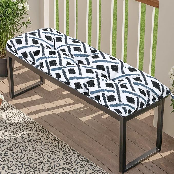 Outdoor Bench Cushion Waterproof, Tufted Bench Seat Cushion 40 x 15 Inch, Patio Wicker Indoor Seat Pads for Outside Garden Patio Balcony