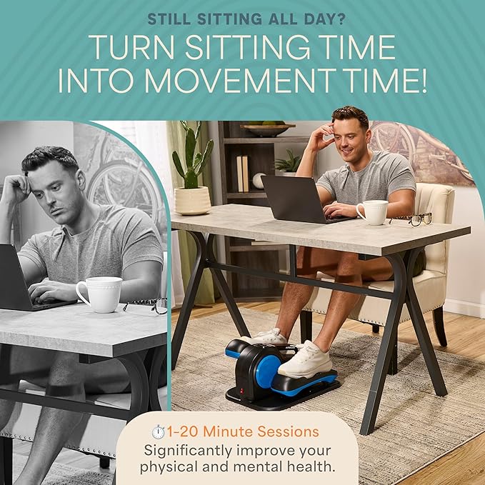 Lifepro Under Desk Elliptical Exercise Machine with or without Red Light, Seated Pedal Exerciser for Seniors & Adults, Quiet Elliptical Machine for Home or Office, Portable Leg Exerciser While Sitting