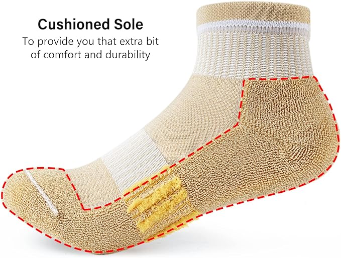 Gonii Ankle Socks Womens Athletic Thick Cushioned Running Hiking Low Cut 5-Pairs