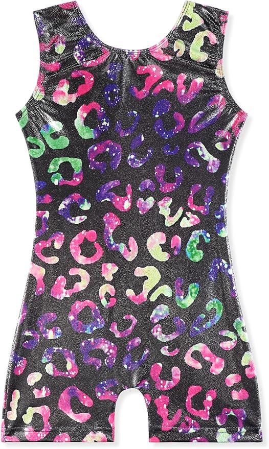 EQSJIU Leotards for Girls Gymnastics Sleeveless Sparkly Toddler Tumbling Outfits Dance Clothes Biketards for Kids 1-10 Years
