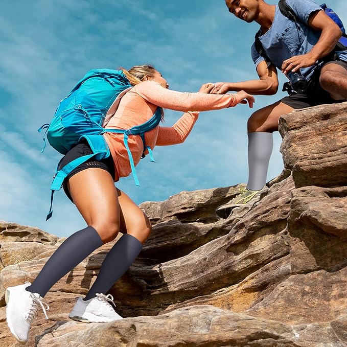 Copper Compression Socks for Women and Men(6 Pairs)-Best Support for Running, Athletic, Nursing, Travel