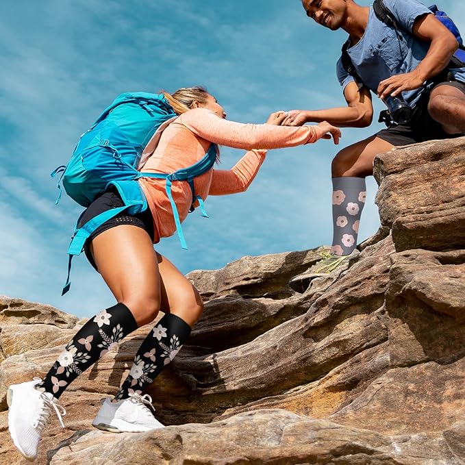 Copper Compression Socks for Women and Men(6 Pairs)-Best Support for Running, Athletic, Nursing, Travel