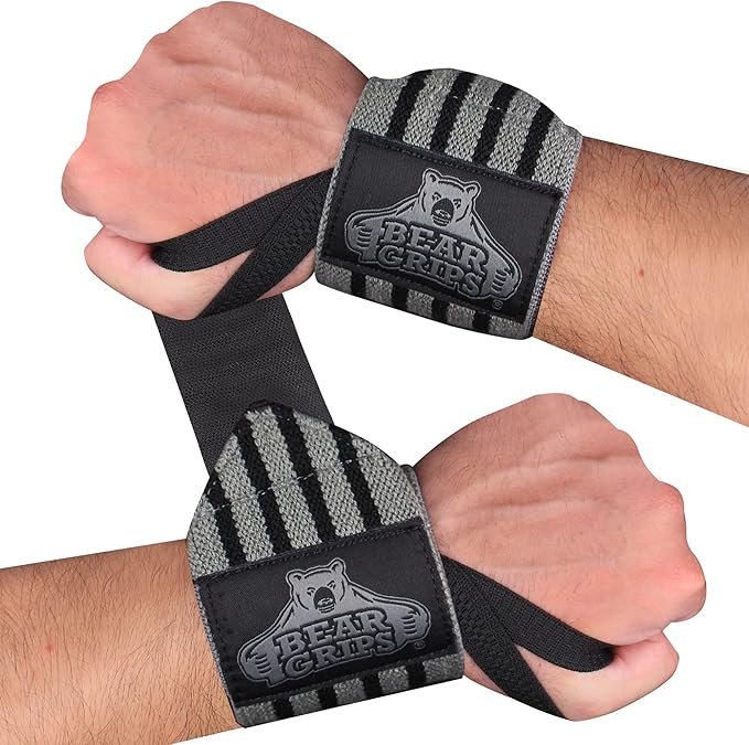 Bear Grips Wrist Wraps for Weightlifting | Weight Lifting Wrist Straps for Weightlifting | Extra Strength Gym Wrist Wraps | Two Wrist Wrap Per Pack | 12” & 18” | Lifting Wrist Wraps for Men & Women