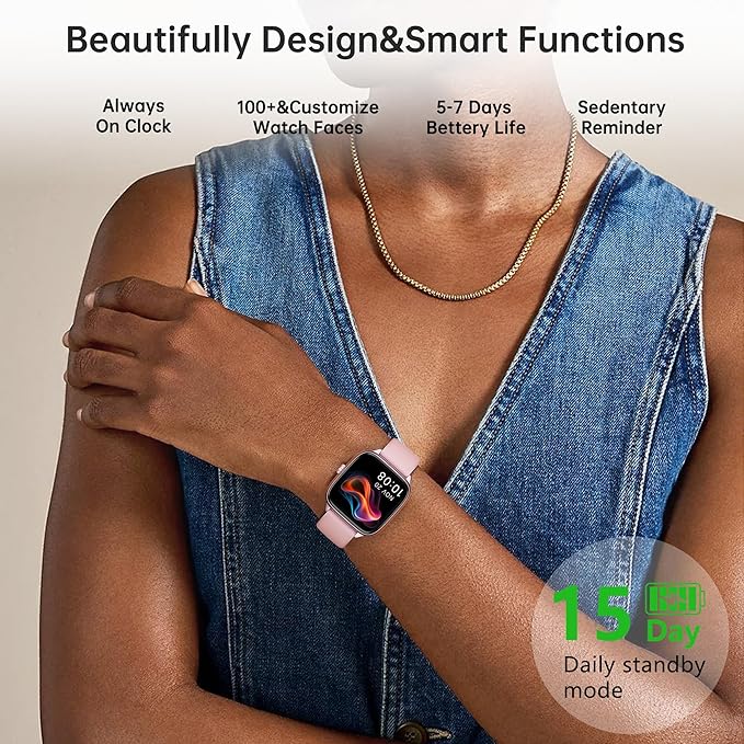 Fitness Tracker Answer/Make Calls, Smart Watch with Blood Pressure, Blood Oxygen, 24/7 Heart Rate Monitor, 120+ Sport Mode Activity Tracker, Waterproof Sleep Tracker for Women Men