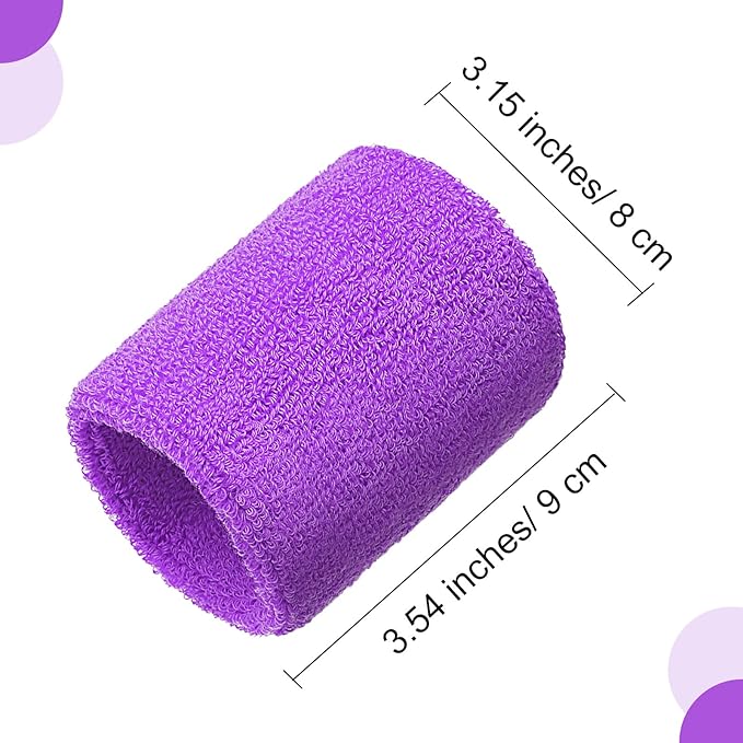 12 Pack Sweatbands Sports Wristband Cotton Sweat Band for Men and Women, Good for Tennis, Basketball, Running, Gym, Working Out