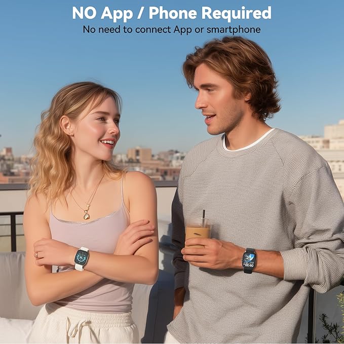 EURANS Smart Watch No App/Phone Required, Long Battery Life Fitness Tracker Watch,HD Screen, Waterproof Activity Tracker with Step Counter for Walking, Pedometer, Calories Tracker for Men Women