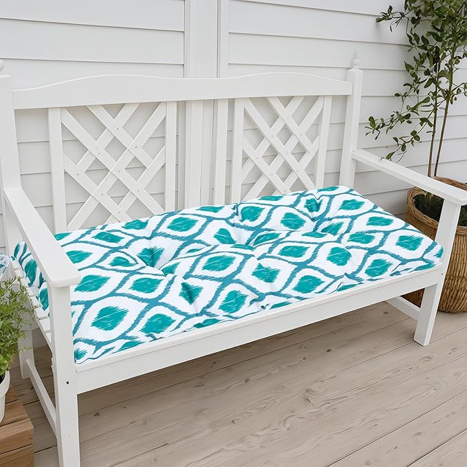 Outdoor Bench Cushion Waterproof, Tufted Bench Seat Cushion 40 x 15 Inch, Patio Wicker Indoor Seat Pads for Outside Garden Patio Balcony
