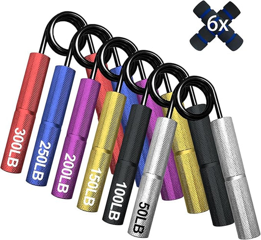 Grip Strength Trainer Set,50-300LB Hand Grip Strengthener,Hand Forearm strengthener 6 Pack, Workout equipment,Strength Training Exercisefor Hand Arm Forearm Wrist Finger