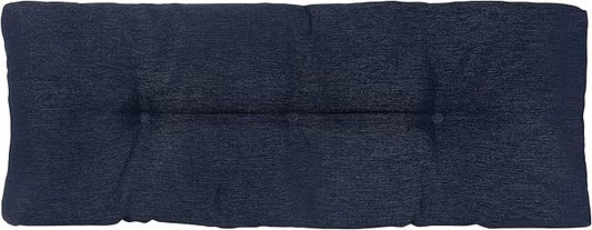 Klear Vu The Gripper Omega Non-Slip Tufted Bench Cushion for Indoor Furniture, Entryway Storage, Bay Window, Corner Nook or Piano Seat, 43 Inches, 03 Indigo