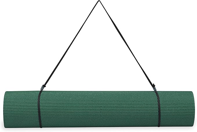 Gaiam Essentials Thick and Thin Yoga Mat Fitness & Exercise Mat with Easy-Cinch Carrier Strap